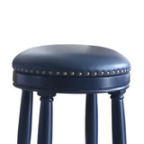 360° Swivel Wooden Barstools With Upholstered Seat, Counter Height (Set of 2) - Furniture Home Direct