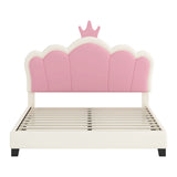 Upholstered Princess Platform Bed With Crown Headboard - Furniture Home Direct