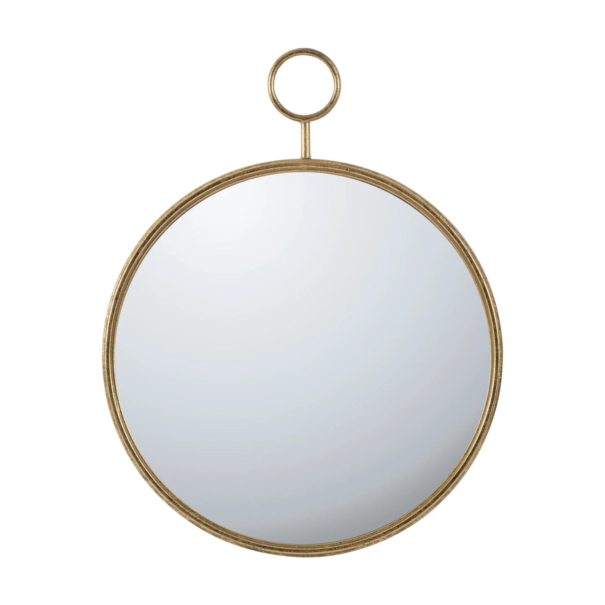 Circle Wall Mirror With Iron Frame, Accent Mirror For Living Room - Furniture Home Direct