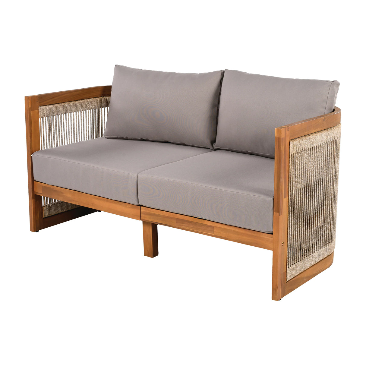 4 Piece Outdoor Set With Barrel Style Chairs - Brown - Furniture Home Direct