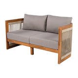 4 Piece Outdoor Set With Barrel Style Chairs - Brown - Furniture Home Direct