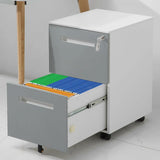 3 Drawer Mobile Locking File Cabinet, Rolling Filing Cabinet For Letter / A4 Size With 5 Wheels - Gray - Furniture Home Direct