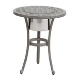 21" Cast Aluminum Round Table With Ice Bucket - Furniture Home Direct