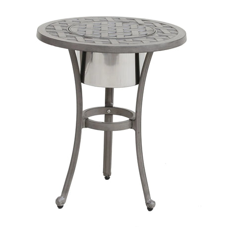 21" Cast Aluminum Round Table With Ice Bucket - Furniture Home Direct