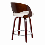 Pino - Mid Century Modern Fixed Height Barstool With Swivel With Round Footrest (Set of 2) - Furniture Home Direct