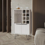 Fairfax WIne Cabinet with glass rack and storage,white - Furniture Home Direct