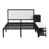 Platform Bed With 2 Tier Storage Shelves, Storage Cabinet - Furniture Home Direct