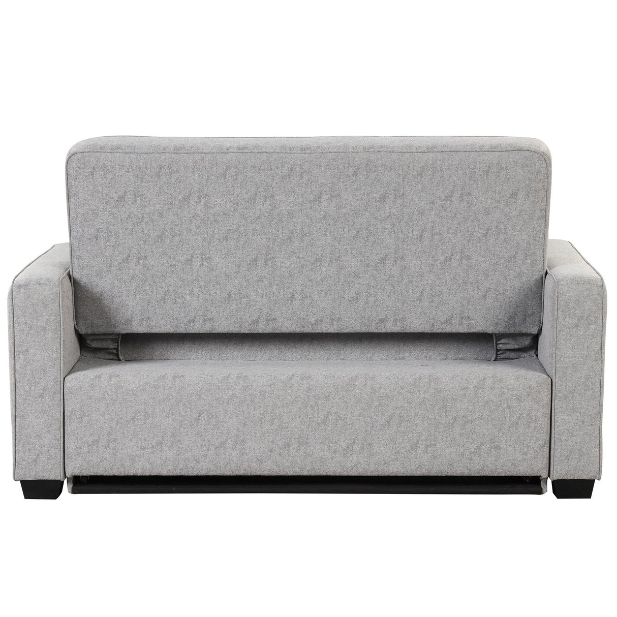66.5" Upholstered Loveseat With Pull Out Bed, Two Throw Pillows, Dual USB Charging Port and Adjustable Backrest - Light Gray - Furniture Home Direct