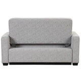 66.5" Upholstered Loveseat With Pull Out Bed, Two Throw Pillows, Dual USB Charging Port and Adjustable Backrest - Light Gray - Furniture Home Direct