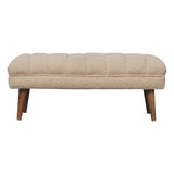 Boucle Puffer Bench - Beige - Furniture Home Direct