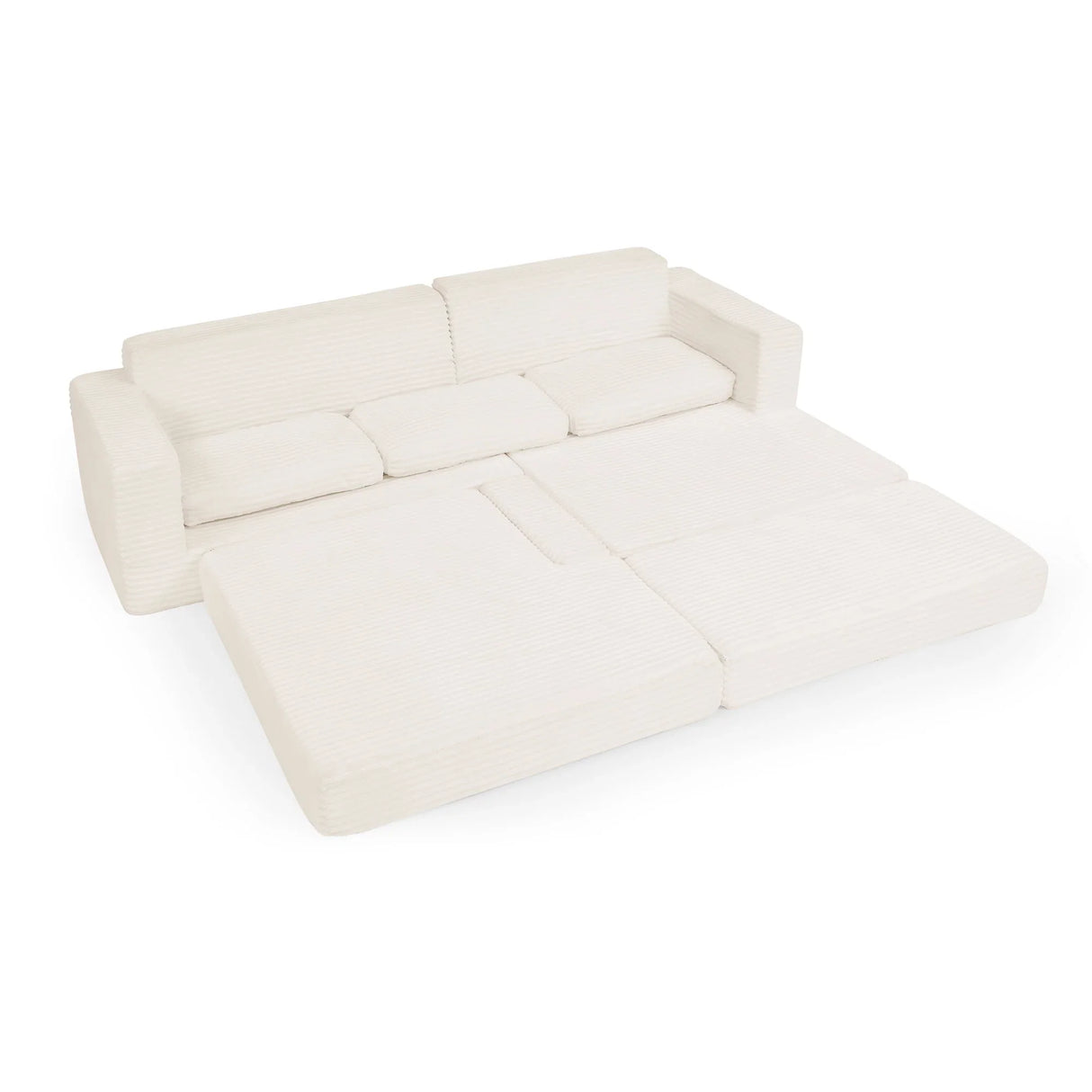 Modern Minimalist L Shape Modular Sectional Sofa, Corduroy Couch - Furniture Home Direct