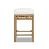 Lucia - Backless Upholstered Counter Stool With Frame - Ivory White - Furniture Home Direct