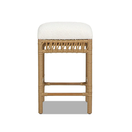 Lucia - Backless Upholstered Counter Stool With Frame - Ivory White - Furniture Home Direct