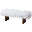 Henley - Fur Bench - White Khaki - Furniture Home Direct