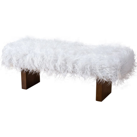 Henley - Fur Bench - White Khaki - Furniture Home Direct