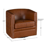 Swivel Chair With Tufted Barrel Design And Nailhead Accents - Furniture Home Direct