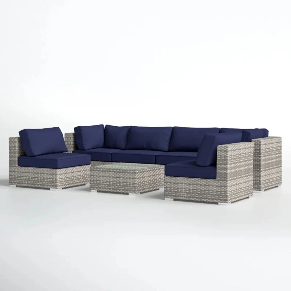 Seating Set With Cushions Handcrafted Wicker Design - Furniture Home Direct