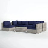 Seating Set With Cushions Handcrafted Wicker Design - Furniture Home Direct