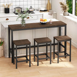 Modern Design Long Dining Table Set With 3 Stools - Furniture Home Direct