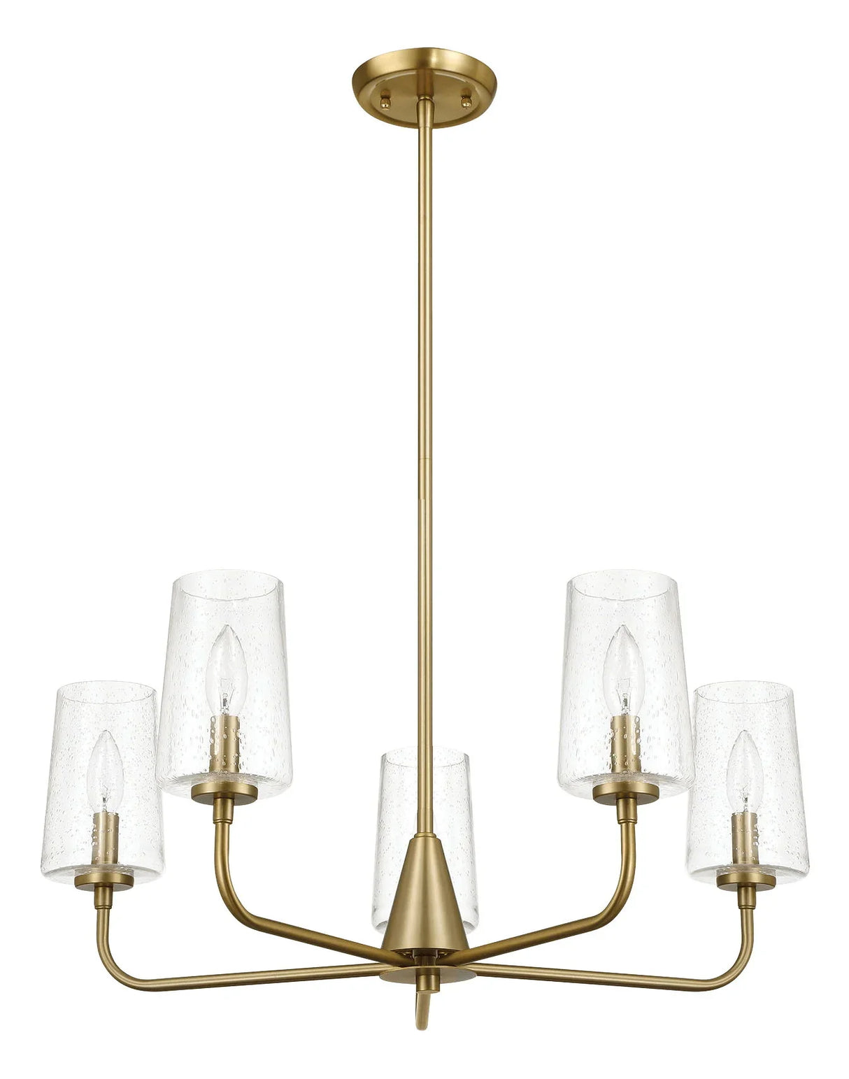 Dazzle - 5 Lights Chandelier With Clear Seeded Satin - Antique Brass / Clear / Gold - Furniture Home Direct