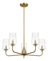 Dazzle - 5 Lights Chandelier With Clear Seeded Satin - Antique Brass / Clear / Gold - Furniture Home Direct