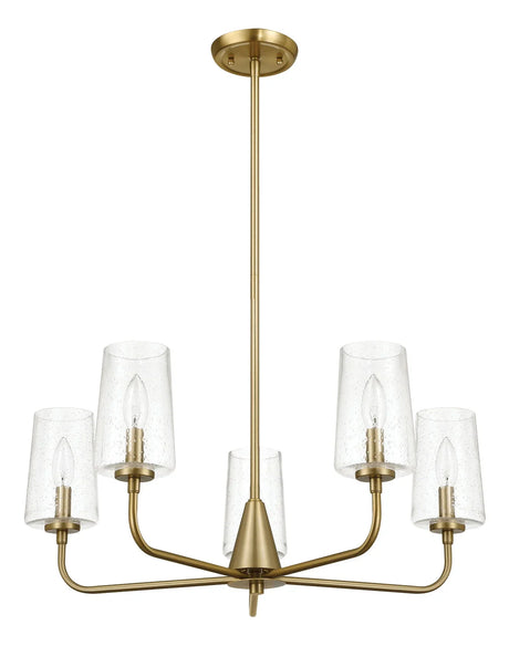 Dazzle - 5 Lights Chandelier With Clear Seeded Satin - Antique Brass / Clear / Gold - Furniture Home Direct