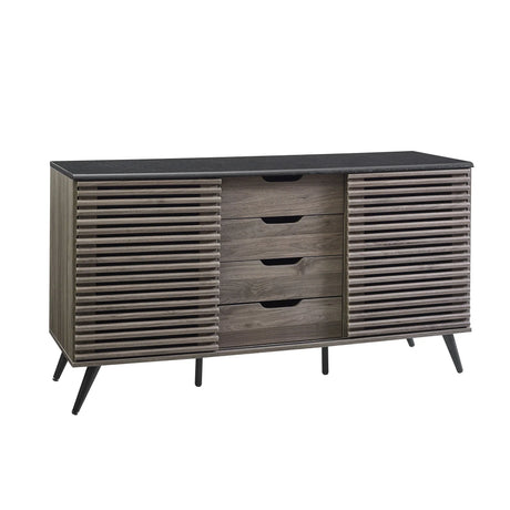 Contemporary Sliding Slat Door Sideboard - Furniture Home Direct