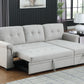 Lucca - Linen Reversible Sleeper Sectional Sofa With Storage Chaise - Furniture Home Direct