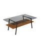 Rectangle Coffee Table, Tempered Glass Tabletop With Metal Legs - Furniture Home Direct
