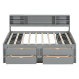 Daybed With 2 Bedside Cabinets, Upper Shelves And 4 Drawers - Furniture Home Direct