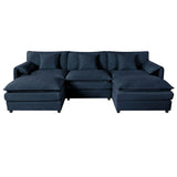 Modern Comfy Deep Seat Modular Sectional Sofa Cloud Couch With Ottoman - Furniture Home Direct