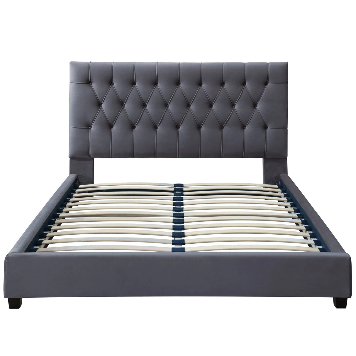 Donald - Mid-Century Modern Upholstered Platform Bed - Furniture Home Direct