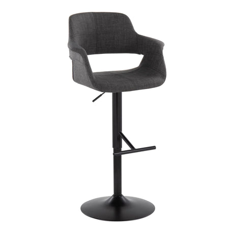 Vintage Flair - Mid Century Modern Adjustable Barstool With Straight T Footrest (Set of 2) - Furniture Home Direct