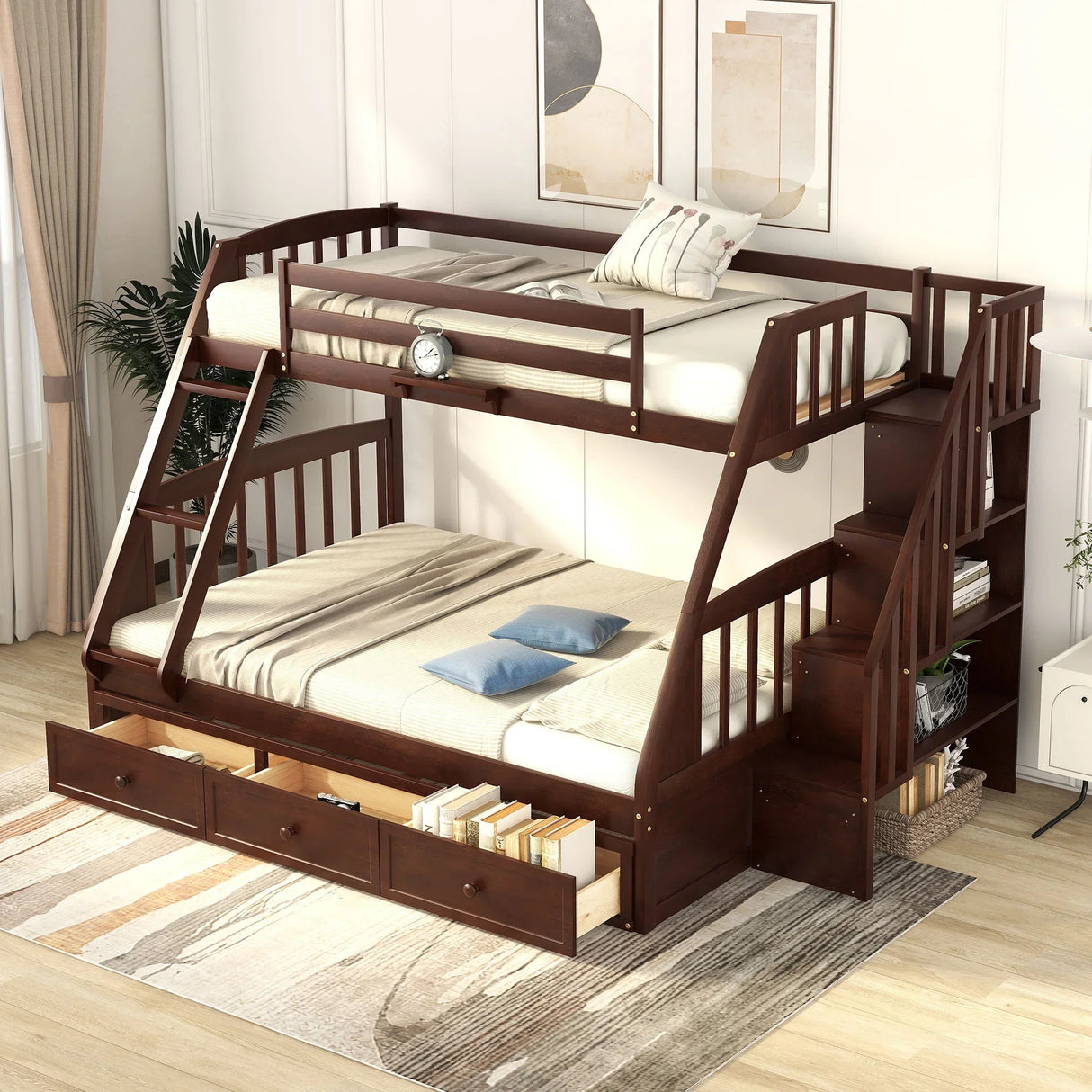 Bunk Bed With Drawers, Ladder And Storage Staircase - Furniture Home Direct