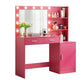 Vanity Desk With Mirror And Lights, 46.4In Dressing Table With 2 Large Drawer & Large Vertical Organizer, 3 Level Dresser & 3 Lighting Modes Adjustable Brightness, Suitable For Bedroom - Furniture Home Direct