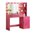 Vanity Desk With Mirror And Lights, 46.4In Dressing Table With 2 Large Drawer & Large Vertical Organizer, 3 Level Dresser & 3 Lighting Modes Adjustable Brightness, Suitable For Bedroom - Furniture Home Direct