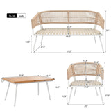 4-Piece Boho Patio Set - Beige - Furniture Home Direct