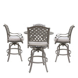 Cast Aluminum Bar Set With Cushion - Furniture Home Direct