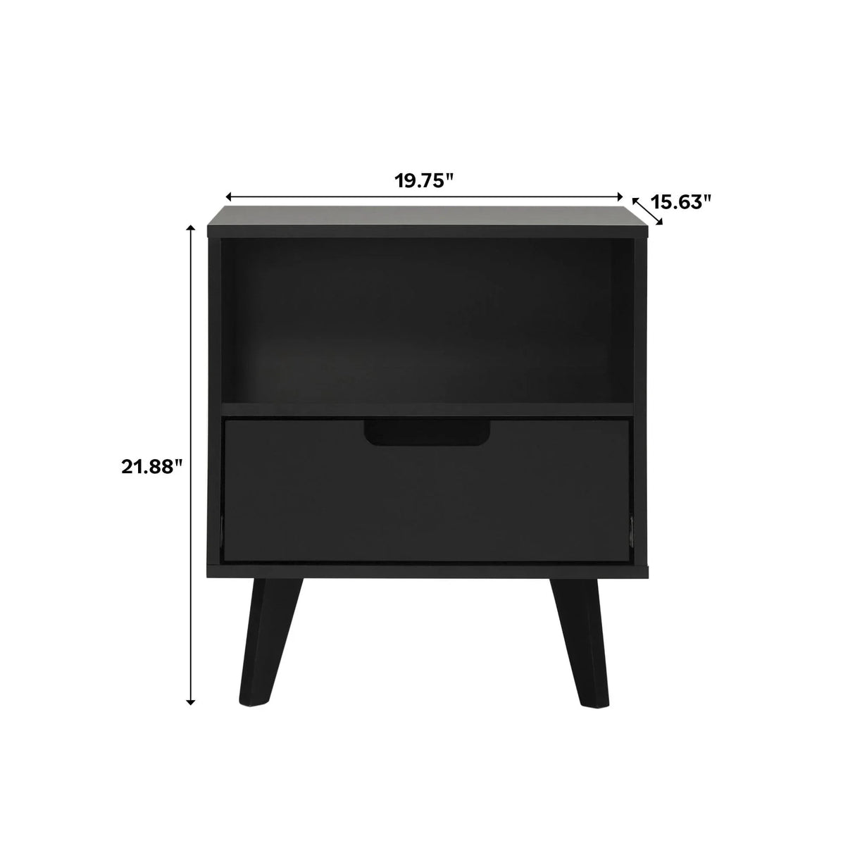 Modern 1 Drawer Nightstand With Open Cubby - Furniture Home Direct