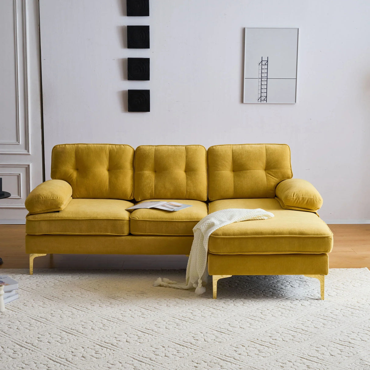 Modern L Shaped Sectional Sofa For Living Room - Furniture Home Direct