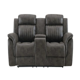 Steban - Console Reclining Loveseat - Gray - Furniture Home Direct