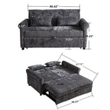 Loveseat Sofa Bed, Pull - Out Couch Sleeper & 2 Pillows - Furniture Home Direct