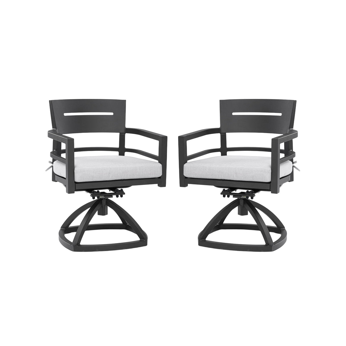 Outdoor Patio Swivel Rocker With Outdoor Grade Sunbrella Fabric Cushions (Set of 2) - Ember Black