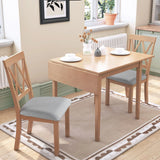3 Piece Kitchen Dining Set With Drop Leaf Dining Table And 2 Dining Upholstered Chairs, Dining Room Set For Small Places - Furniture Home Direct