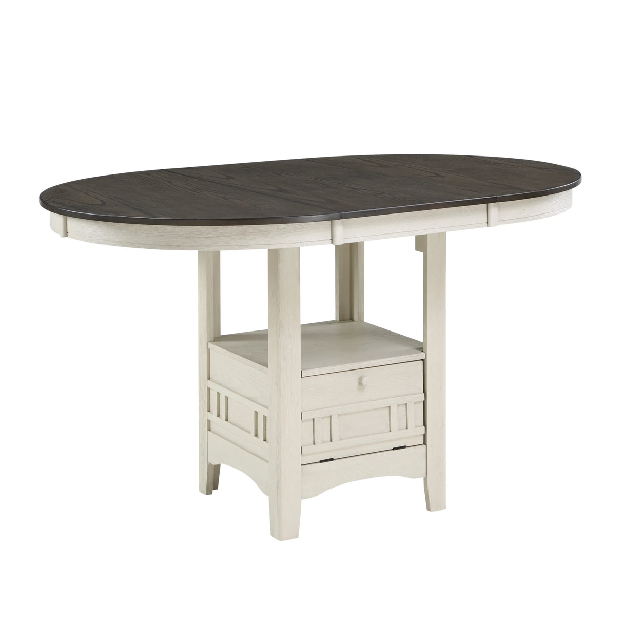 Counter Height Dining Set With Storage Base Antique White - Furniture Home Direct