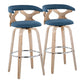 Gardenia - Contemporary Fixed Height Barstool With Swivel With Round Footrest (Set of 2) - Furniture Home Direct
