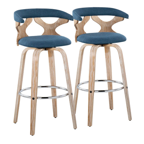Gardenia - Contemporary Fixed Height Barstool With Swivel With Round Footrest (Set of 2) - Furniture Home Direct