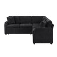 Modern L Shaped Sectional Sofa Bed With Hidden Storage Chenille Upholstery - Furniture Home Direct