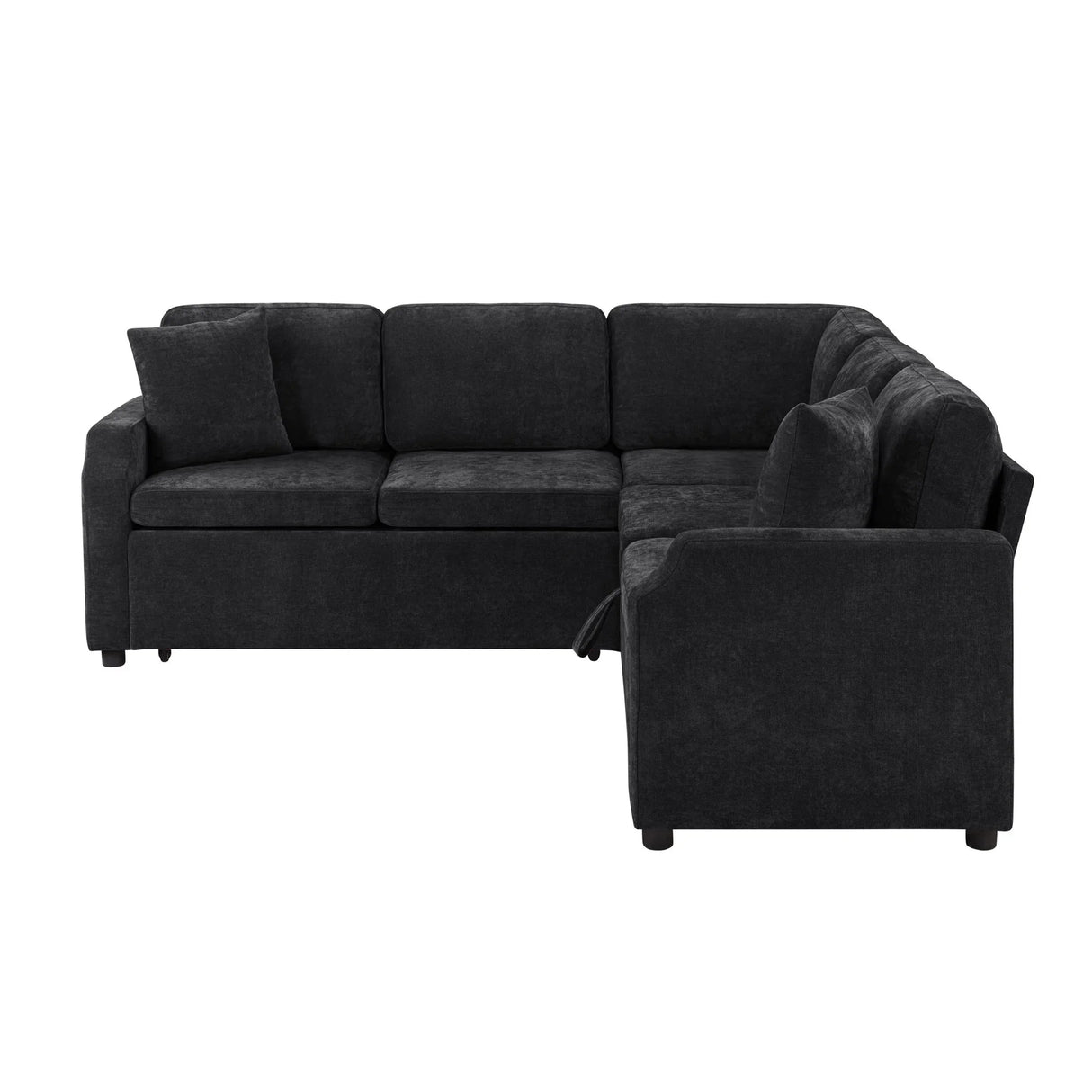 Modern L Shaped Sectional Sofa Bed With Hidden Storage Chenille Upholstery - Furniture Home Direct