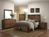 Merrilee - Eastern King Bed With Storage - Oak - Furniture Home Direct